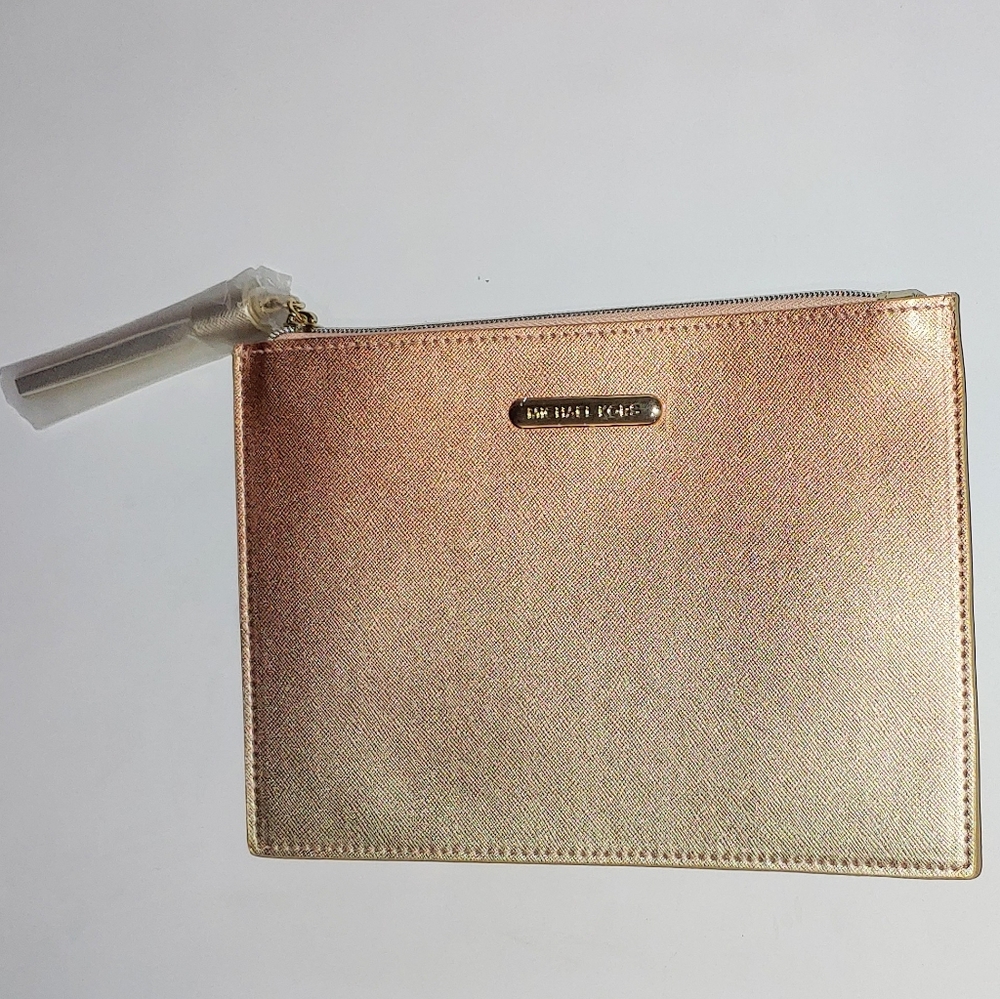 NWOT 🌟 MICHAEL KORS PEACH GOLD TASSEL LINED